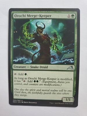 MTG Magic The Gathering Card Orochi Merge-Keeper Creature Snake Druid Green  | eBay