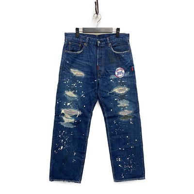 WTAPS 08AW BLUES TRASH damage processing Denim pants Indigo L