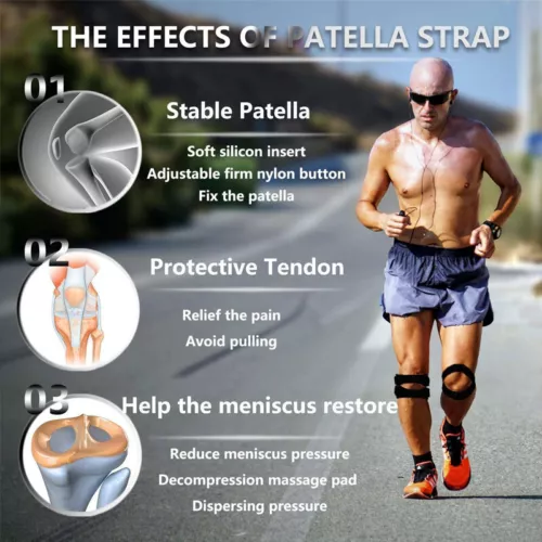 Patella Stabilizer Knee Support Strap Tendon Brace Pain Rellief Sport Warp Belt - Picture 8 of 32