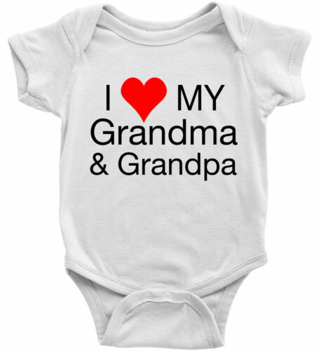 Infant Baby Bodysuit One-Piece I Love My Grandma and Grandpa Funny Clothes gift - Picture 3 of 15