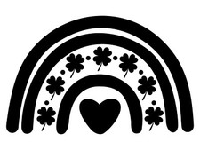 Clover Heart Shamrock Love Luck St Patrick Day Decal Sticker