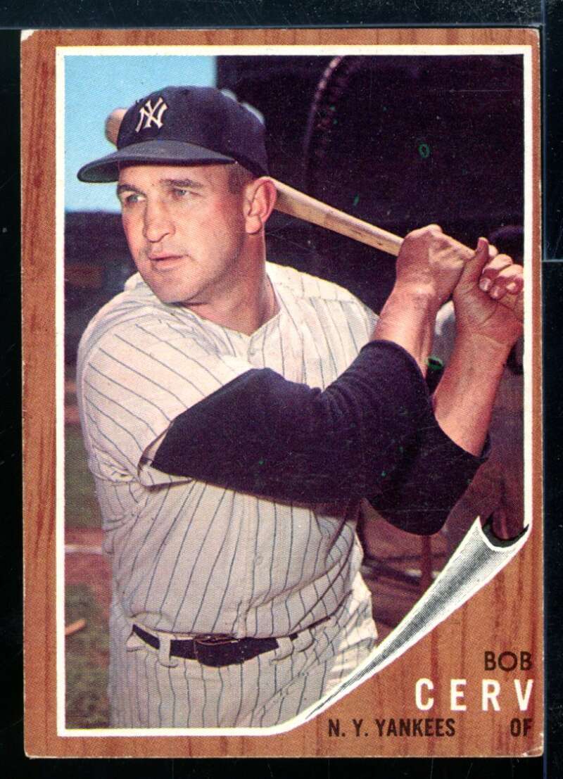 1962 TOPPS BOB CERV NEW YORK YANKEES #169A VG-EX U660