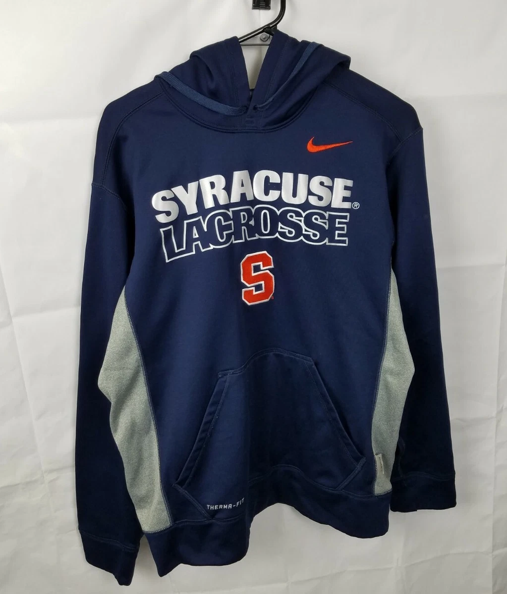 Nike Therma Fit Syracuse Lacrosse Pullover Hoodie Navy 25384X SY1
