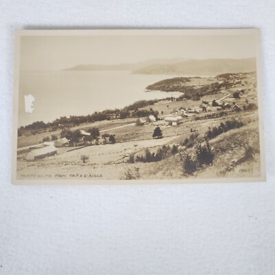 REAL PHOTO POSTCARD POINTE AU PIC FROM CAP A L'AIGLE QUEBEC CANADA RPPC