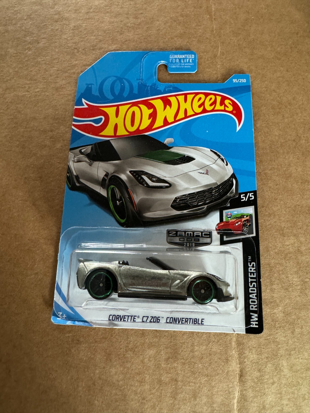 Hot Wheels 2019 Walmart ZAMAC #008 HW Roadsters Corvette C7 Z06 Convertible C56