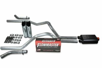 Chevy GMC 1500 19-25 2.5'' Dual Exhaust Kits Flowmaster Super 40 Slash Tip Corner