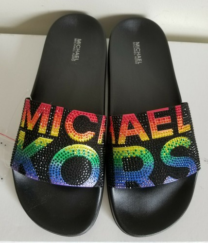 michael kors gilmore embellished slides