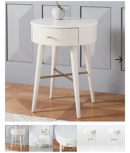West elm Penelope Marble Side Table With Drawer - Picture 2 of 2