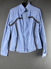 lululemon Light Blue Women's Define Jacket Full Zip Thumbholes 10 Zipper Charm