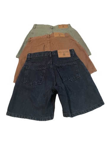 Arizona Lot Of 3 Kids Size 8 Regular Longline Shorts Bundle Dad Shorts Blue Tan - Picture 3 of 3
