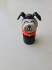Vintage Fisher Price Wooden Little People Wood Dog Red Collar