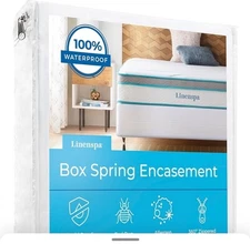 2 Linenspa King Box Spring Covers – Waterproof Zippered