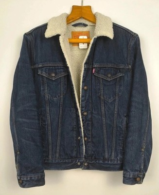 Levi s Sherpa Trucker Jeansjacke M Herren Dunkelblau