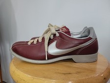 Vintage 1980s Nike Bowling Shoe Maroon Silver Split Toe Women s SZ 7 830406SN