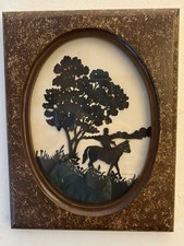 Rare Vintage Dierwechter Scherenschnitte Original/Signed Silhouette Horse/Rider
