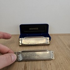 M Hohner Blues Harp Harmonica Made In Germany In Case Used Condition Vintage