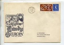 Lundy Europa First Day Cover with Stamps on Back Puffin