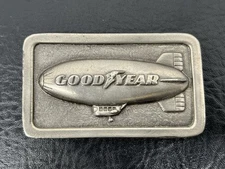 Vtg Goodyear Tires Blimp Belt Buckle The Great American Buckle Co USA