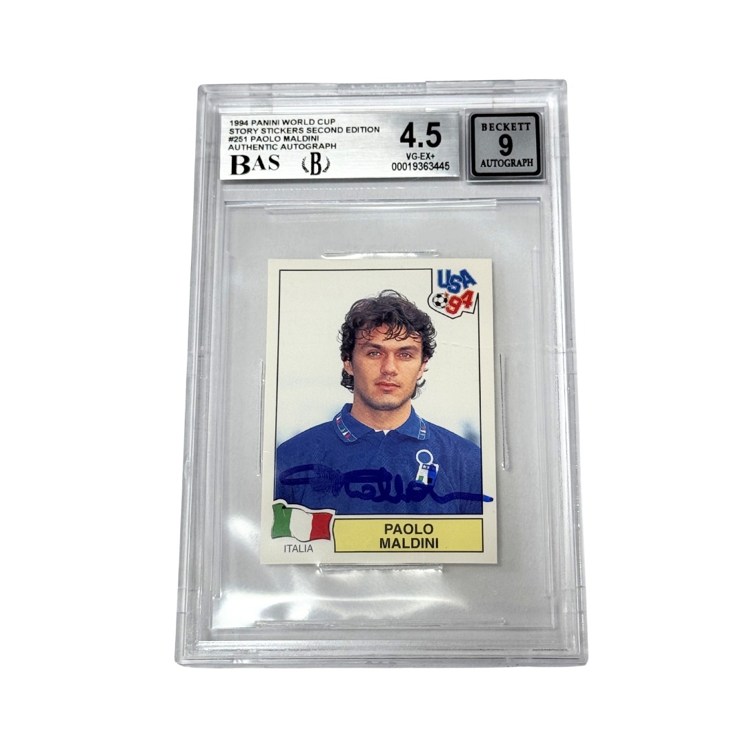 Paolo Maldini Signed 1994 Panini World Cup Story Stickers Second