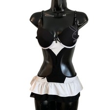 Playboy Black and White Lingerie Set Size Medium