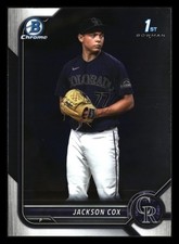 Jackson Cox 2022 Bowman Draft Chrome 1st #BDC-174 Colorado Rockies ROOKIE *010