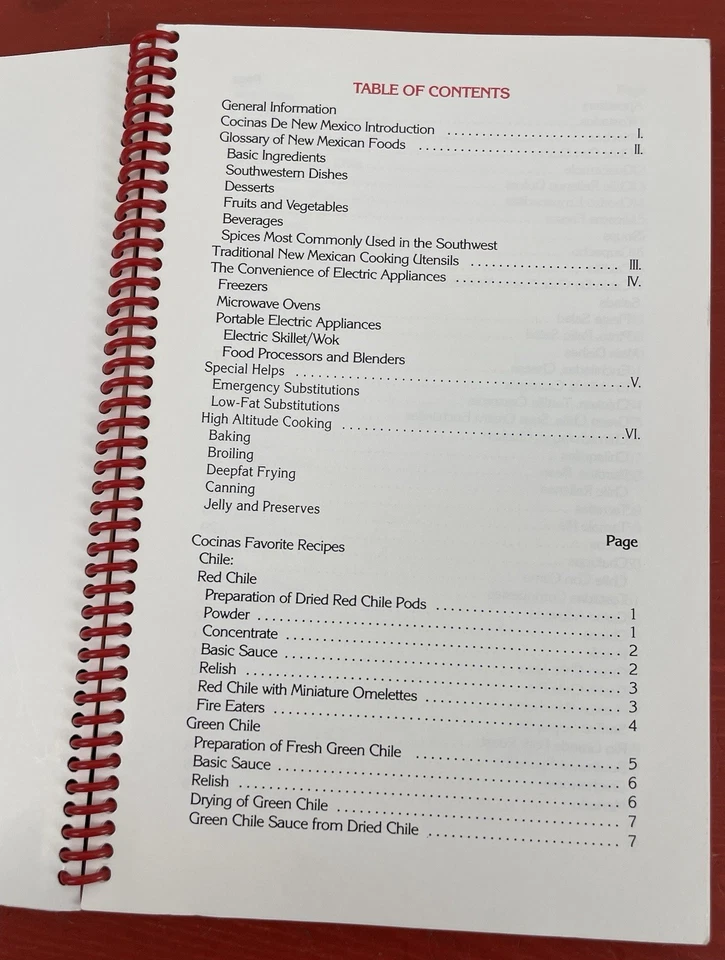 RARE Cocinas De New Mexico Cookbook Public Service Company Spiral Bound 1994 - Image 3 of 4