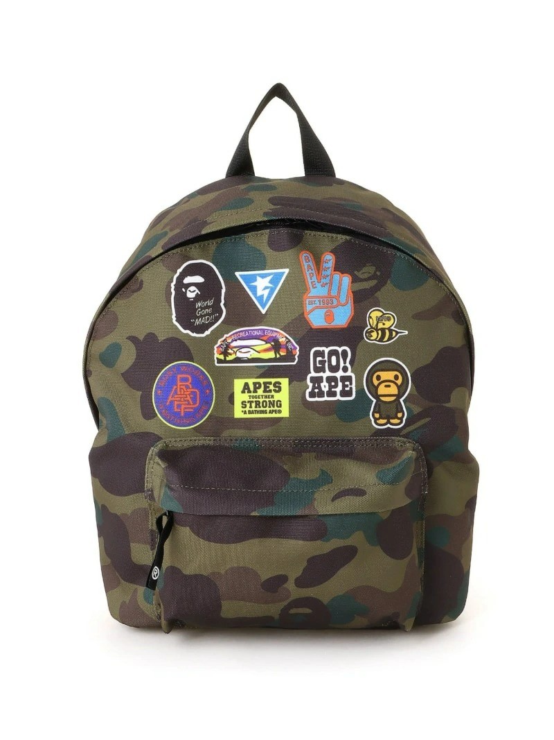 A BATHING APE BAPE 1ST CAMO PATCH PRINT DAYPACK GREEN  JPN 8F