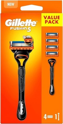 Gillette Fusion5 Herrenrasierer 1 Griff & 4 Klingen Nachfüllpackungen Bestes Geschenk 48 Tracked RM