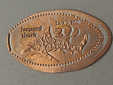 Vintage San Diego Zoo Leopard Shark Elongated Smashed Pressed Penny