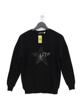 Mint Velvet Women's Hoodie XS Black Cotton with Polyester, Elastane Pullover