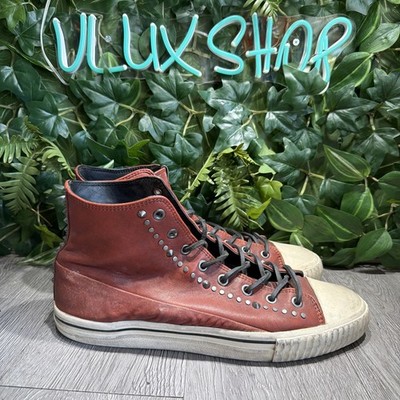 John Varvatos Shoes Men s Vulc Multi Stud Red/Brown Leather Size 12