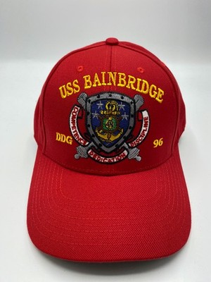 The Corps USS Bainbridge DDG 96 DCTT Logo Red Baseball Cap Hat One Size