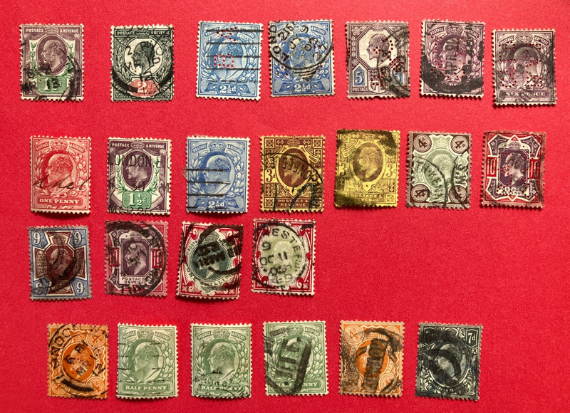 GREAT BRITAIN King Edward VII used stamp lot  (CV $480 - see scans)