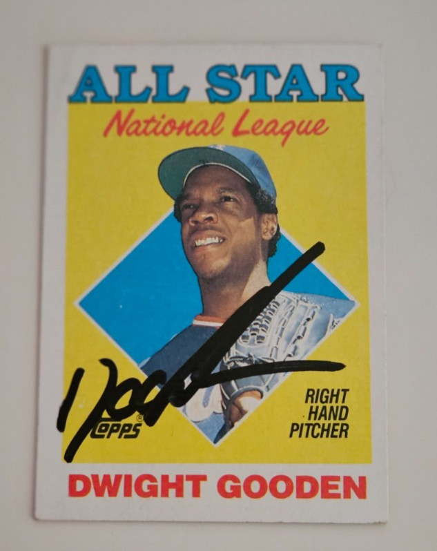 1988 Topps Baseball #405 Dwight Gooden Autographed Card
