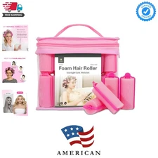 36 Pieces Foam - Soft Sleeping Flexible Styling Curlers for Hair Styling Pink