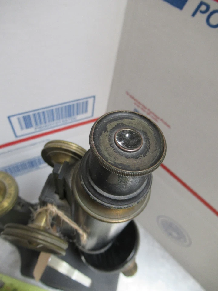 PARA REPUESTOS O REPARACIÓN MICROSCOPIO SPENCER ANTIGUO OBJETIVOS BAUSCH circa 1890 LOB Foto 3 de 4