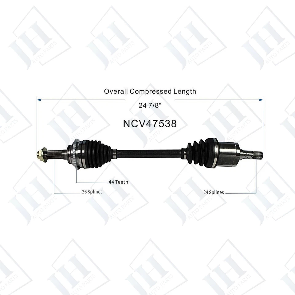 OE Front Pair Left Right CV Axle Shaft Set For 1999-01 Mazda Protege FWD Manual - Image 2 of 4