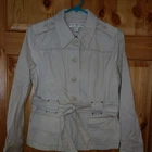 Tommy Hilfiger Womens Petite L Tan Khaki Belted Utility Safari Jacket Stretch