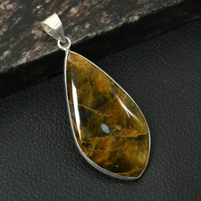 Tiger Eye Gemstone Ethnic Handmade Pendant Jewelry For Unisex 2.48