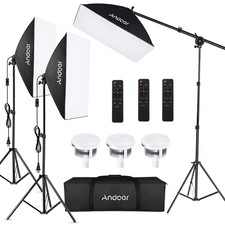 Andoer Softbox Photography Lighting Kit Professional Studio 85W 3 SETS, 3 PCS