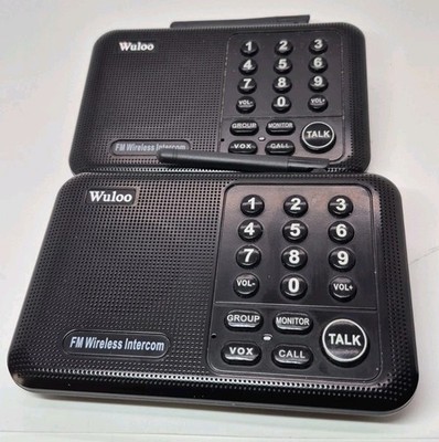 Wuloo FM Wireless Intercom System  1 Mile Range  10-Channel 2 Pk, No Power Suppl