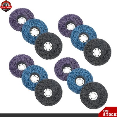 12 Pcs For Angle Grinder Stripper Wheels Paint Strip Disc 4-1/2'' × 7/8'' 3 Color