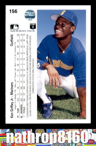 1990 Upper Deck #156 Ken Griffey Jr. HOF Baseball NM/NM+ Seattle Mariners 8535 - Picture 2 of 4