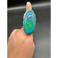 Vintage Lipstick Mirror Compact Gold Tone Faux Opal Japan Mid Century Case