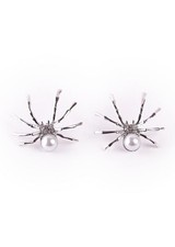 Halloween Spider Pearl Stud Earrings