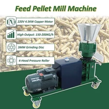 Electric Poultry Livestock Chicken Feed Pellet Mill Machine 3mm 220V 4 Rollers