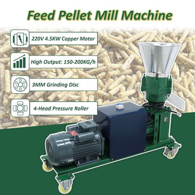 #ad Electric Poultry Livestock Chicken Feed Pellet Mill Machine 3mm 220V 4 Rollers $1370.00