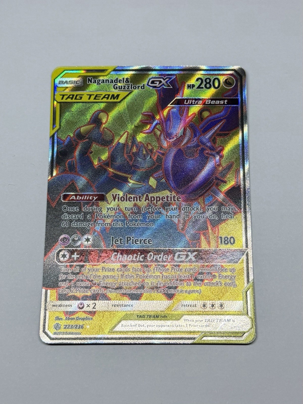 Pokemon Card TCG Cosmic Eclipse Naganadel & Guzzlord GX 223/236 Ultra Rare NM/M