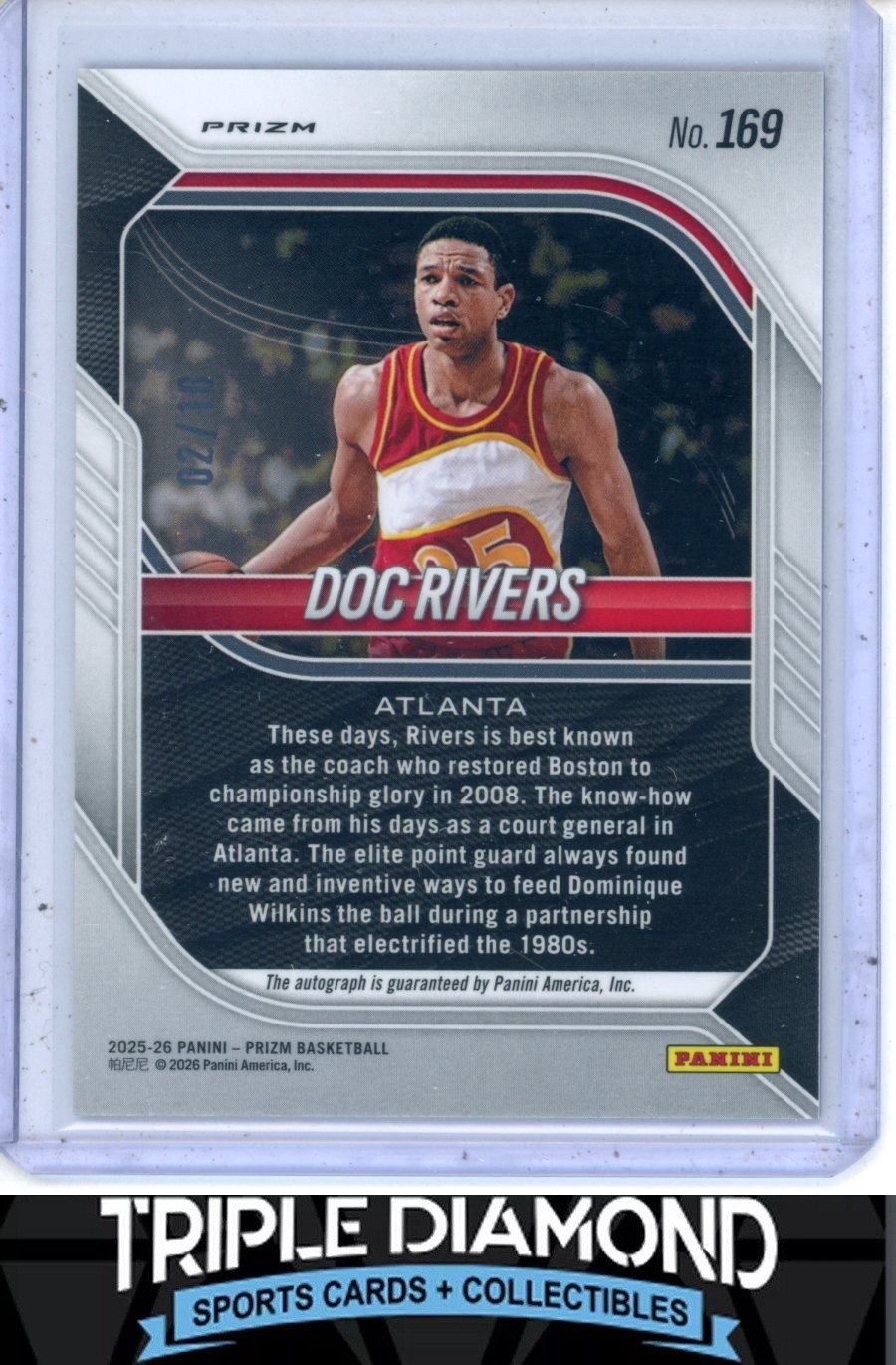 2025-26 Panini Prizm Doc Rivers Autograph Auto Gold Prizm #02/10 AF794 view 2