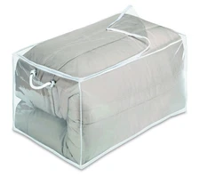 Zippered Vinyl Storage Closet Organizer Bag - Clear - Adult Use